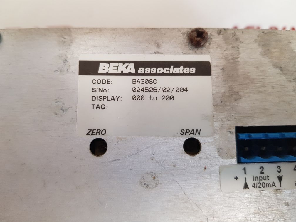 Beka associates ba308c 3 1/2 digit indicator display 0.00 to 200