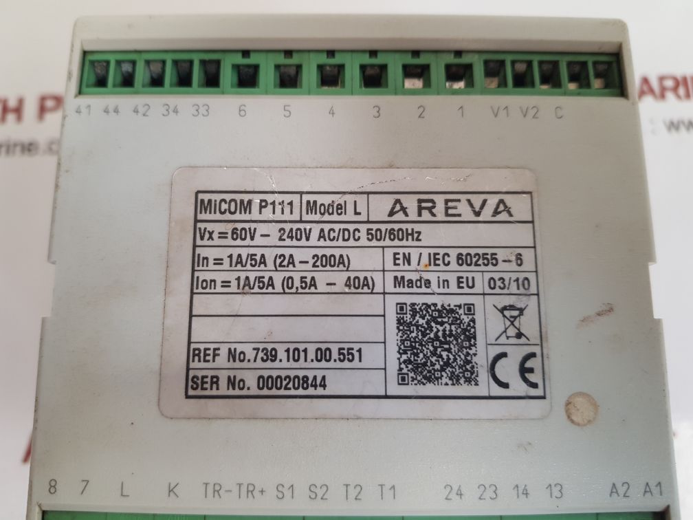 Areva Micom P111 Model L Current And Earth Fault Protection Relay