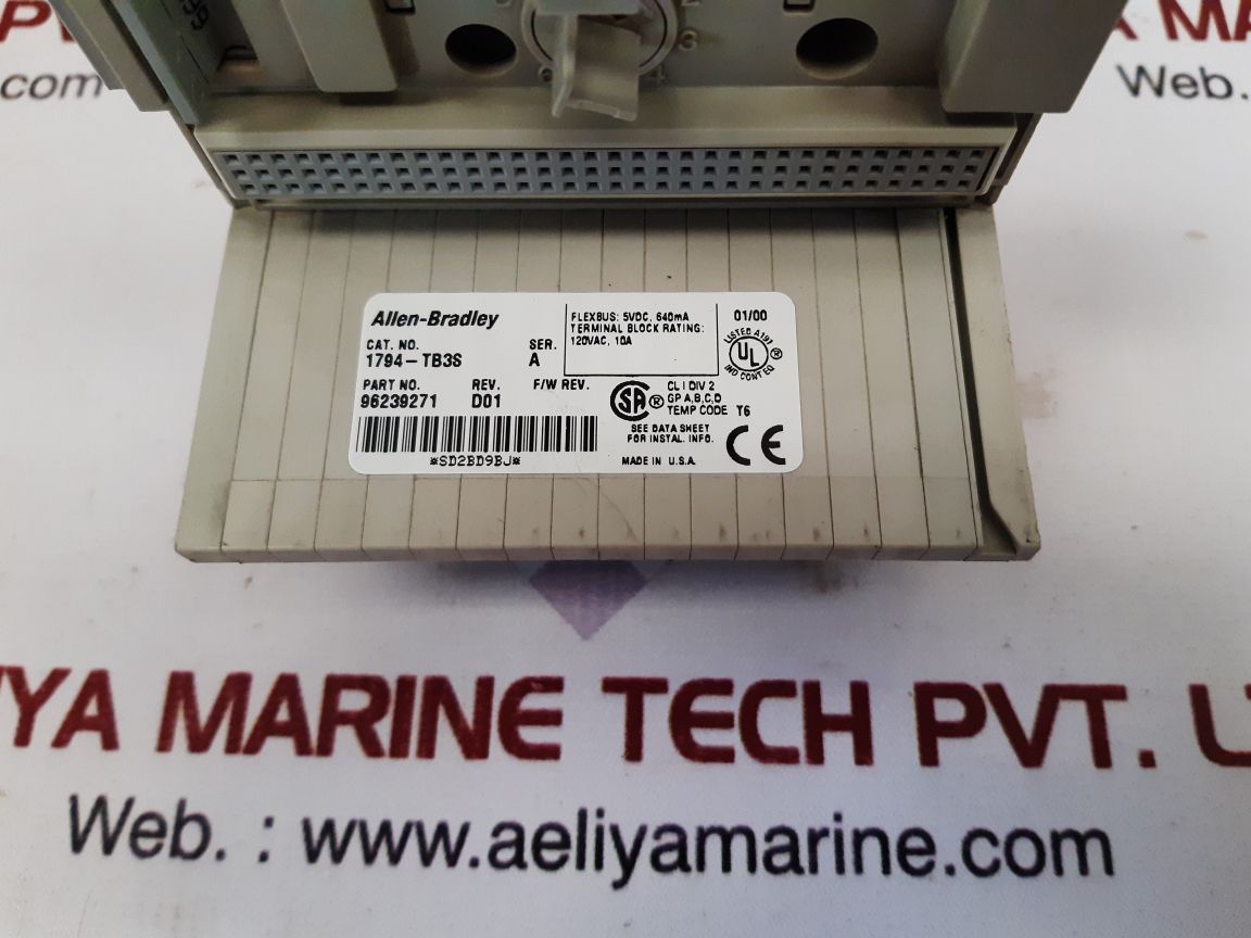 Allen-bradley 1794-tb3S Ser.A Terminal Base Unit 96239271 Rev. D01