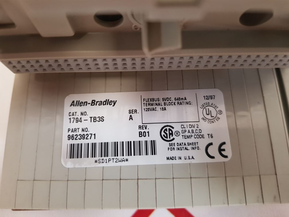 Allen-bradley 1794-tb3s ser.a terminal base unit 96239271 rev.b01