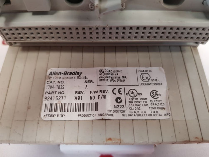 Allen-bradley 1794-tb3s ser.a terminal base unit 92415271