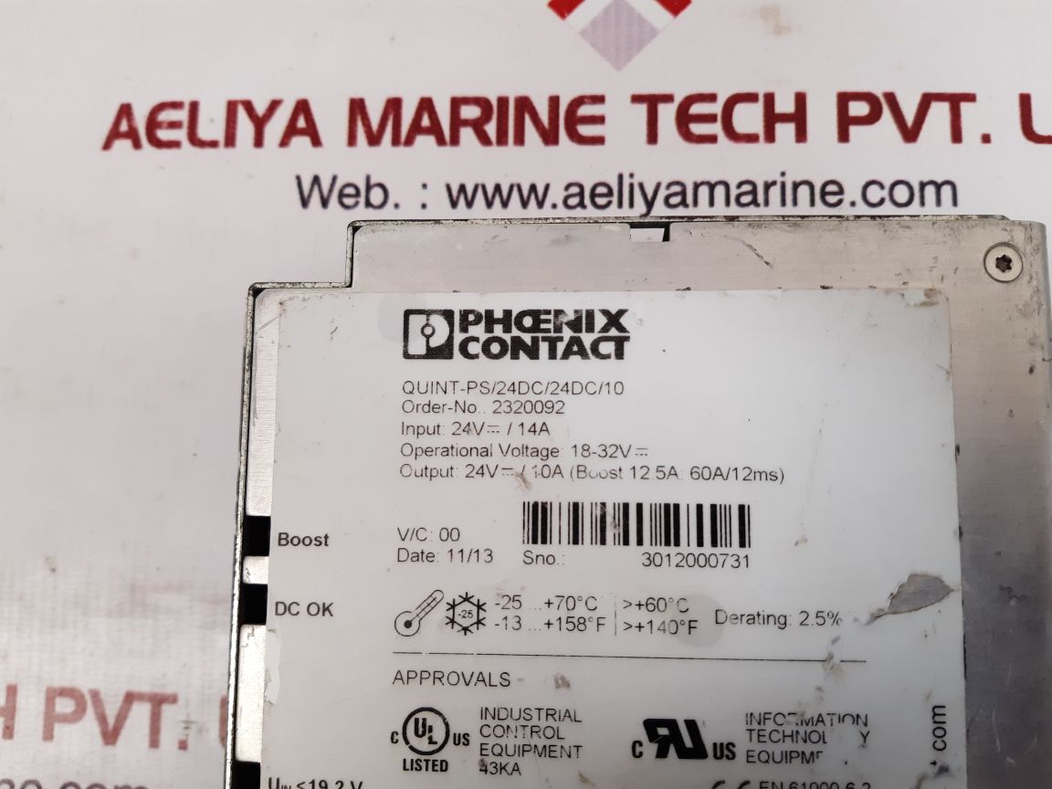 Phoenix contact quint-ps/24dc/24dc/10 power supply 