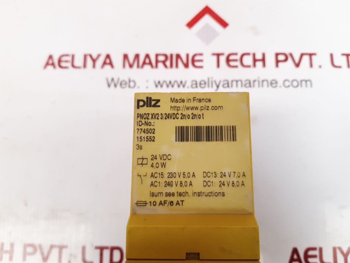 Pilz pnoz xv2 3/24vdc 2n/o 2n/ot safety relay 