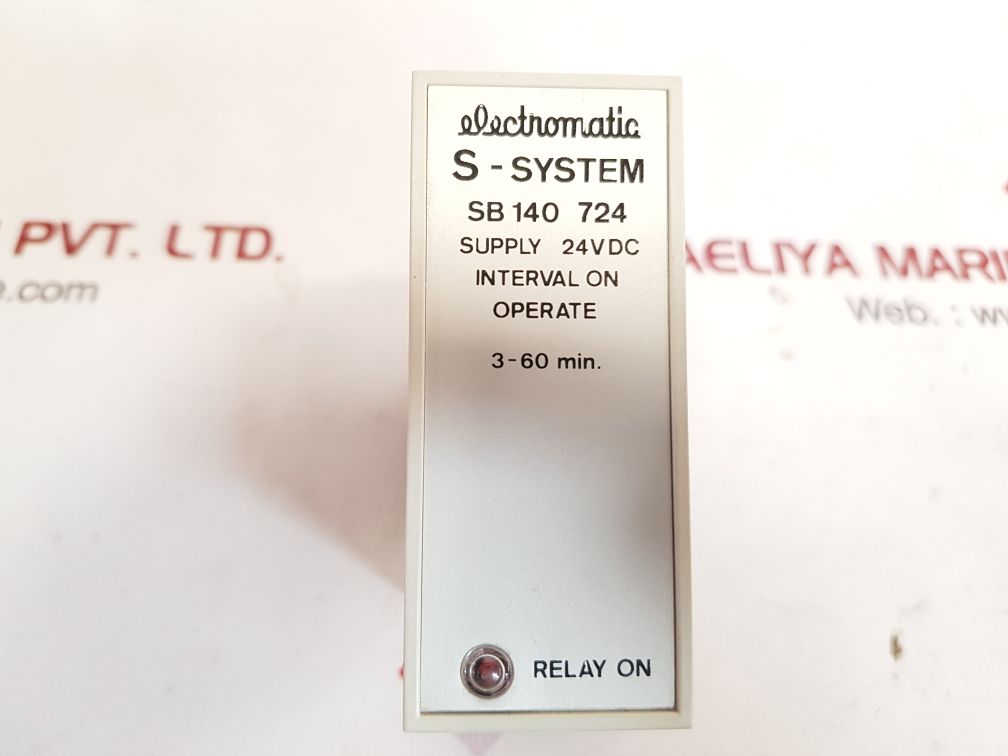 Electromatic s-system sb 140 724 delay relay 3-60 min.