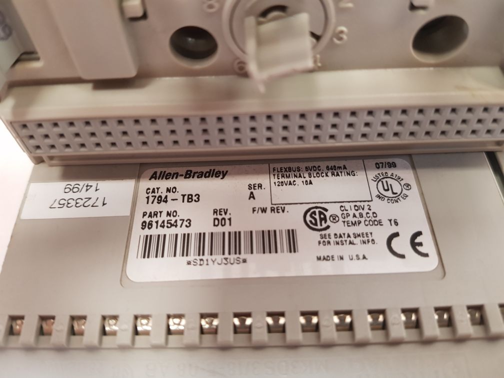 Allen-bradley 1794-tb3 ser.a terminal base 96145473 rev.d01