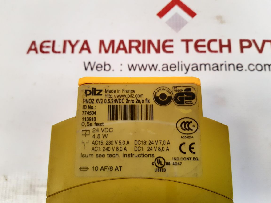 Pilz pnoz xv2 0.5/24vdc 2n/o 2n/ofix safety relay