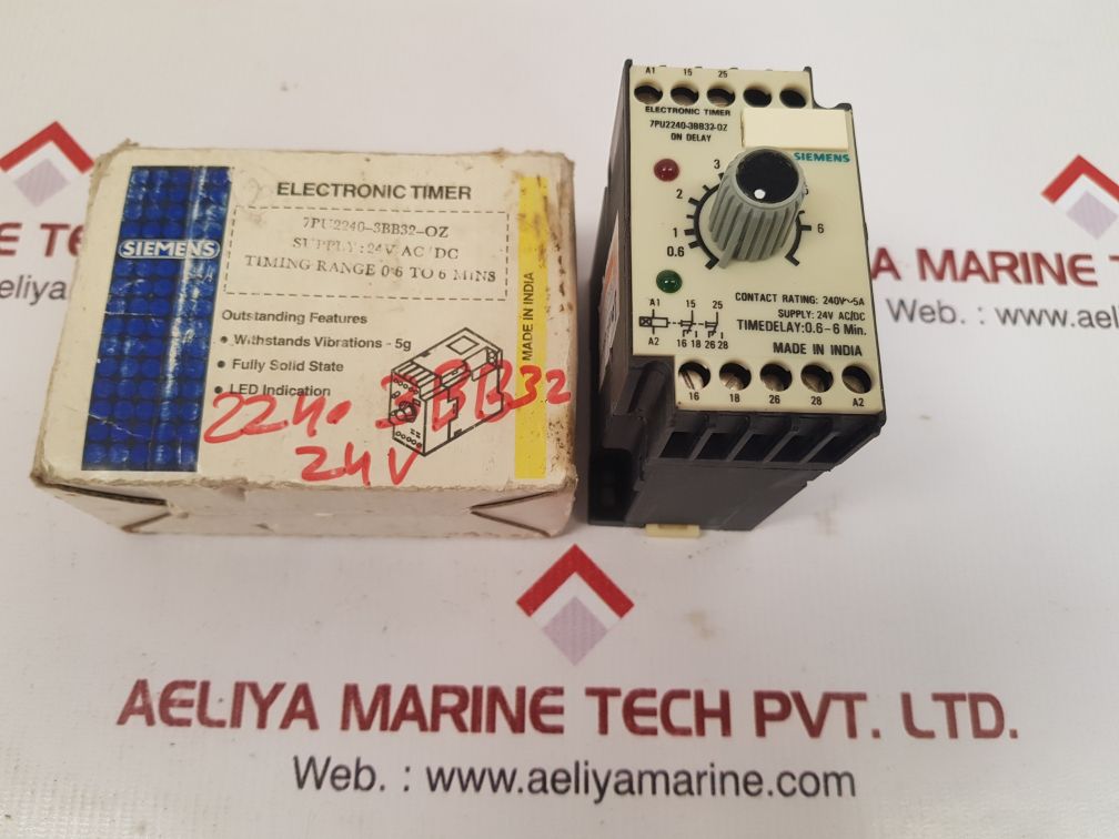 Siemens 7pu2240-3bb32-oz electronic timer 0.6 to 6 min.