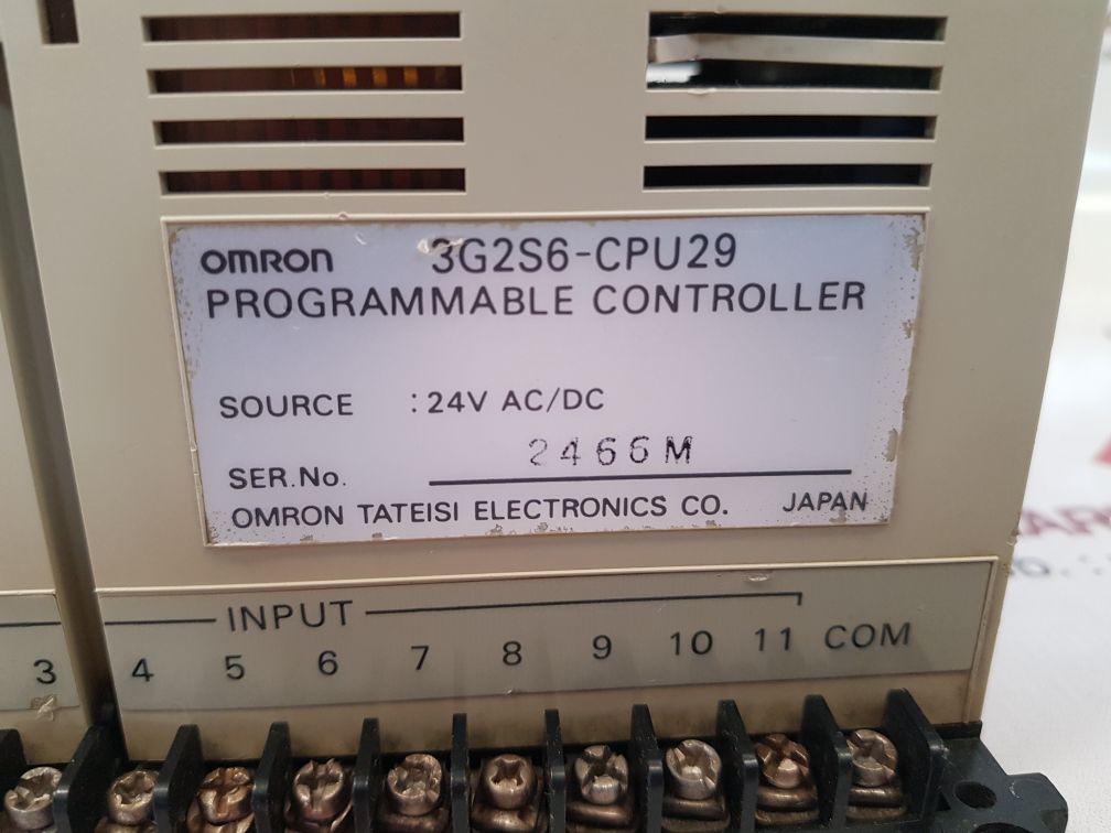 Omron 3g2s6-cpu29 programmable controller 24v ac/dc