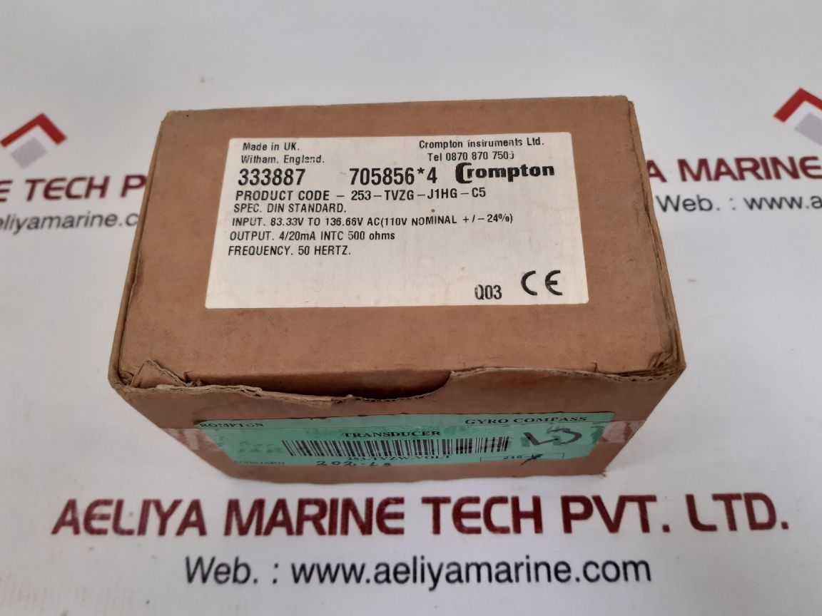 Crompton 253-tvzg ac voltage transducer 253-tvzg-j1hg-c5