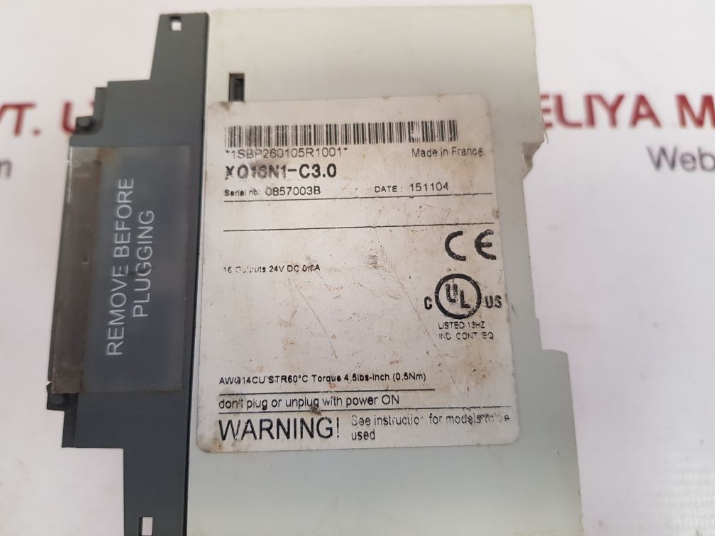 Abb xo16n1-c3.0 digital output module 1sbp260105r1001 Used 