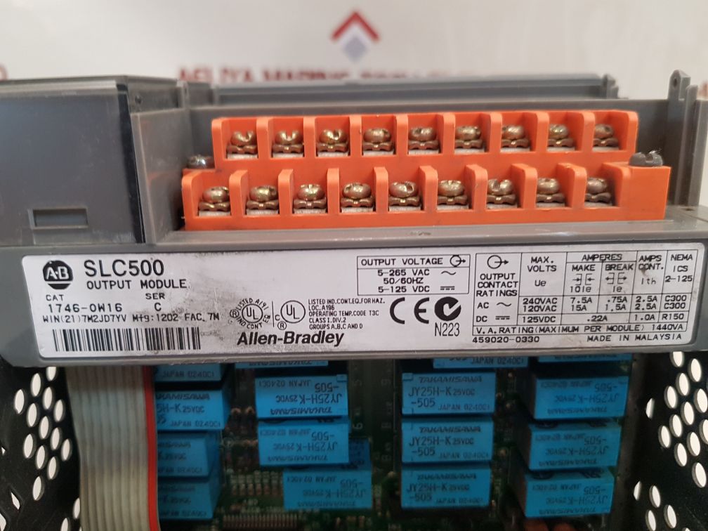 Allen-bradley slc500 1746-ow16 series c digital output relay module 7 slot rack