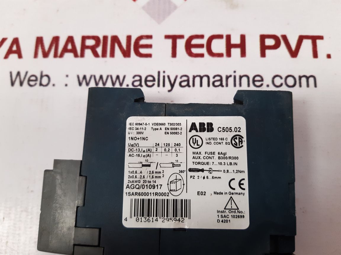 Abb c505.02 thermistor protection relays 1sar600011r0002