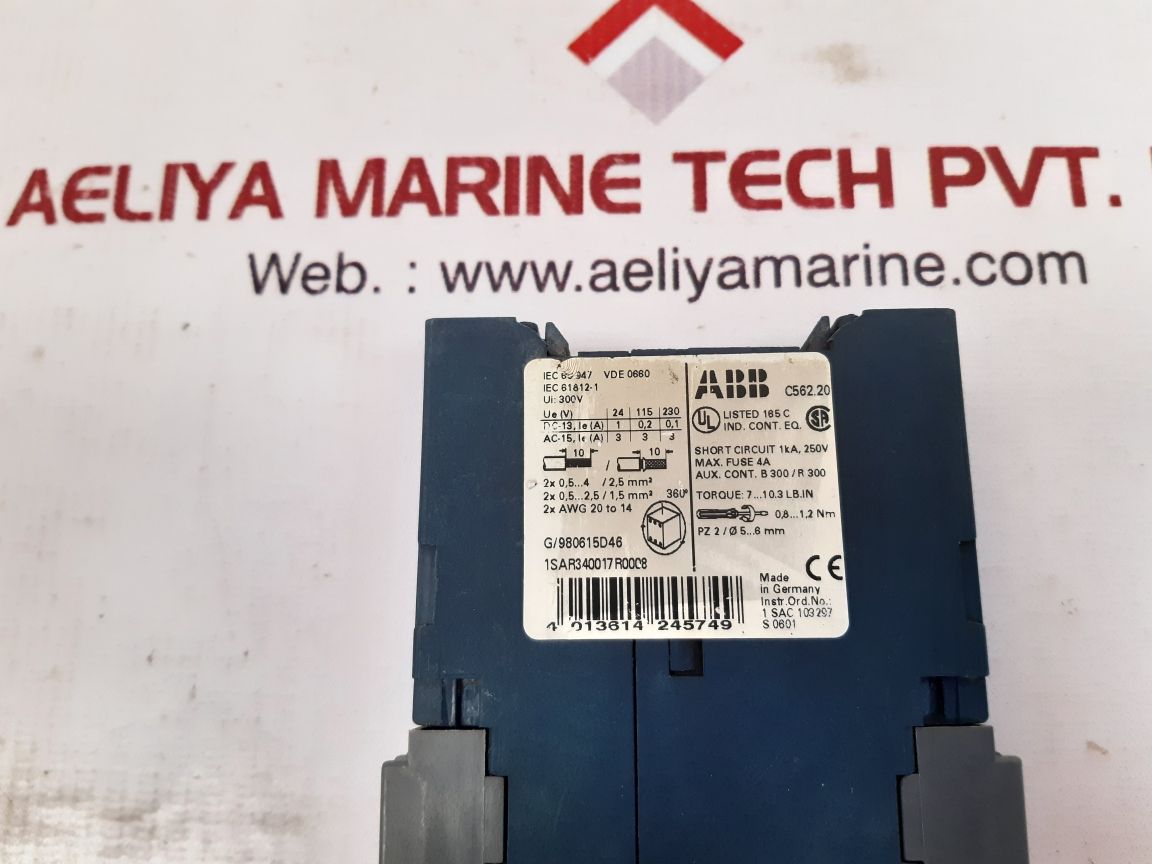 Abb c562.20 time relay 1sar340017r0008