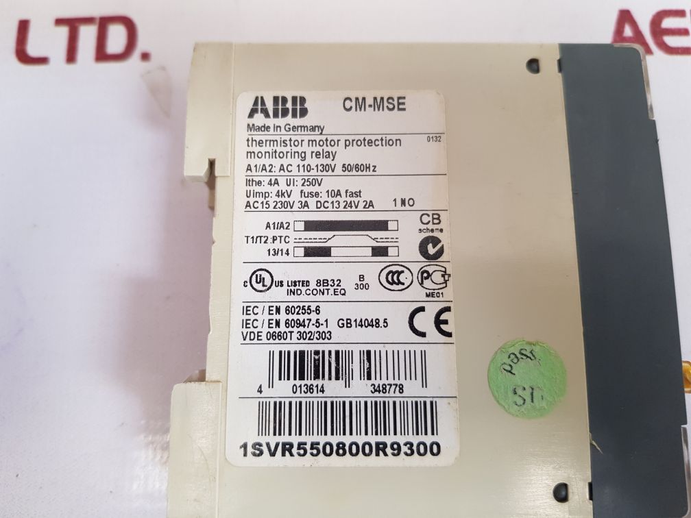 Abb cm-mse thermistor motor protection relay 1svr550800r9300
