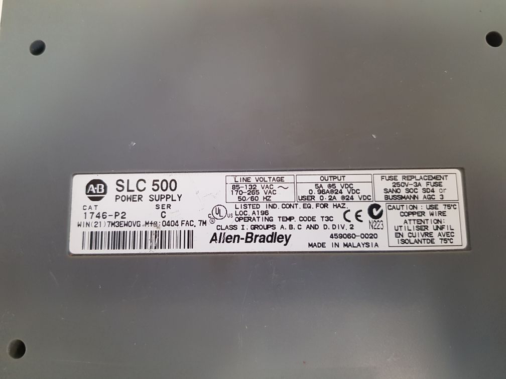 Allen-bradley 1746-p2,1746-ia16,1746-ow16,1746-nio4v module rack 