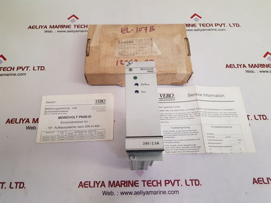 Vero electronics 116-010077k 30 monovolt pk60-iii ce/pf power supply