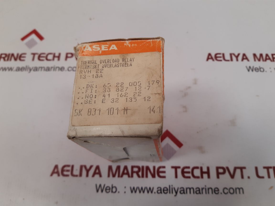 Asea rvh 22 thermal overload relay 13-18 a