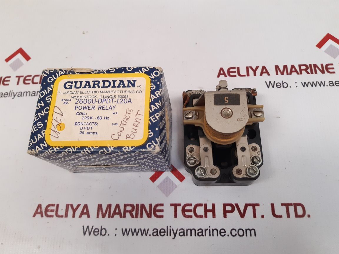 Guardian electric 2600u-dpdt-120a power relay