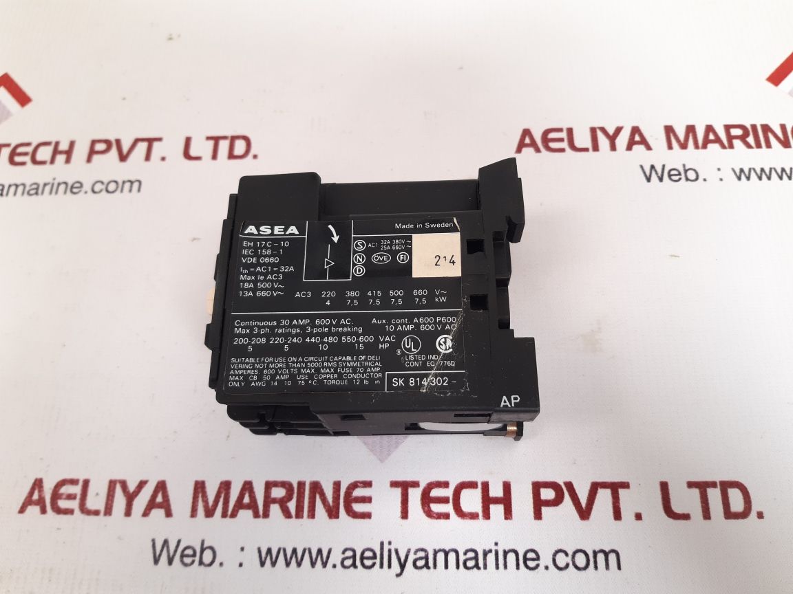 Asea eh 17c-10 aux. contactor