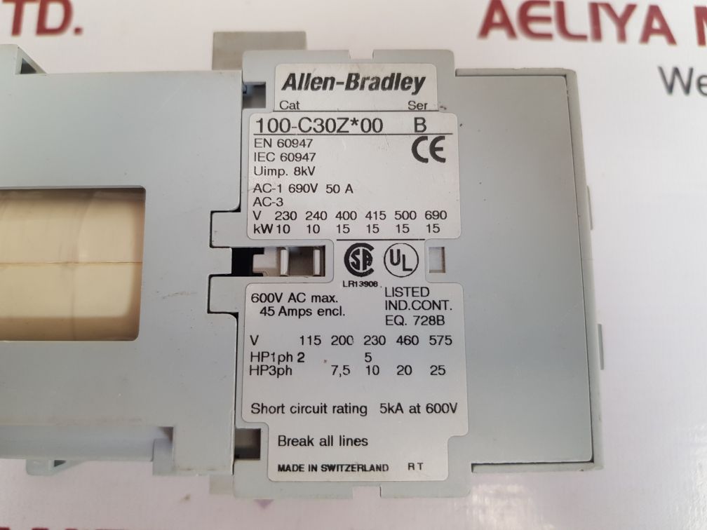Allen-bradley 100-c30z*00 ser.b contactor