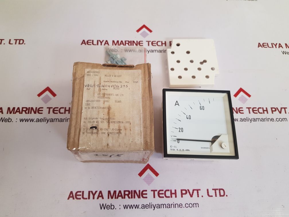 Gossen 75/5a 15...45...65...400hz analog panel ammeter