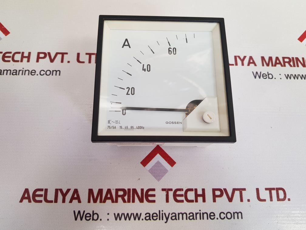 Gossen 75/5a 15...45...65...400hz analog panel ammeter