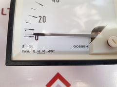 Gossen 75/5a 15...45...65...400hz analog panel ammeter