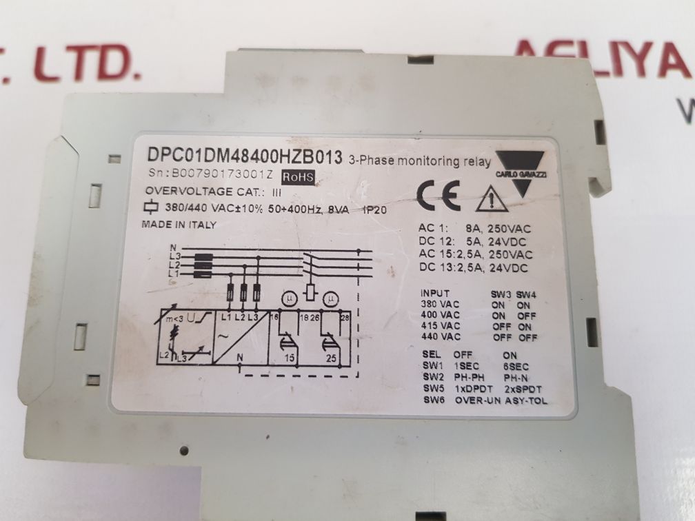 Carlo gavazzi dpc01dm48400hzb013 3-phase monitoring relay