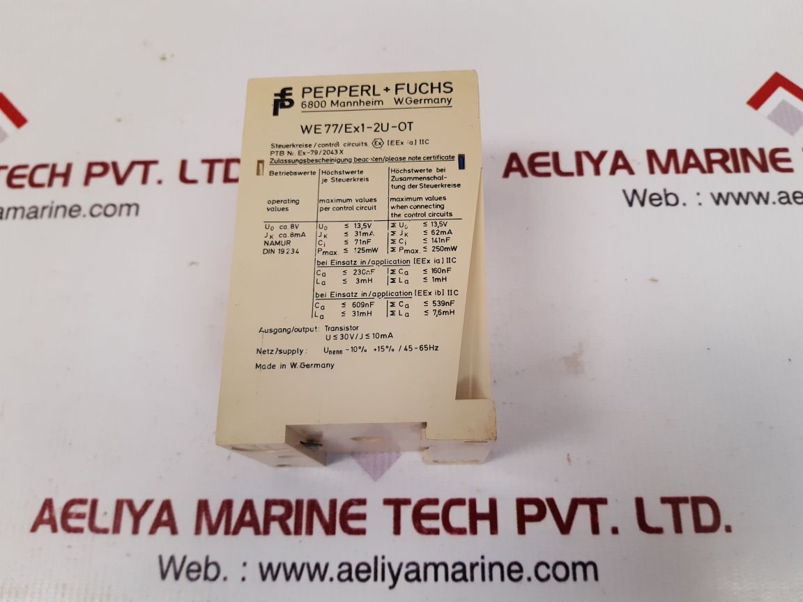 Pepperl+fuchs we77/ex1-2u-ot switch amplifier 00351 
