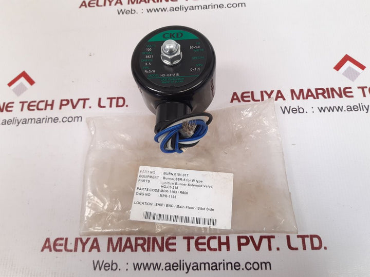 Ckd ho-03-215 solenoid valve burn.0101.017 new