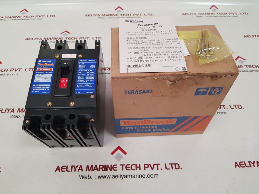 Terasaki tl-100f 3-pole circuit breaker 15a
