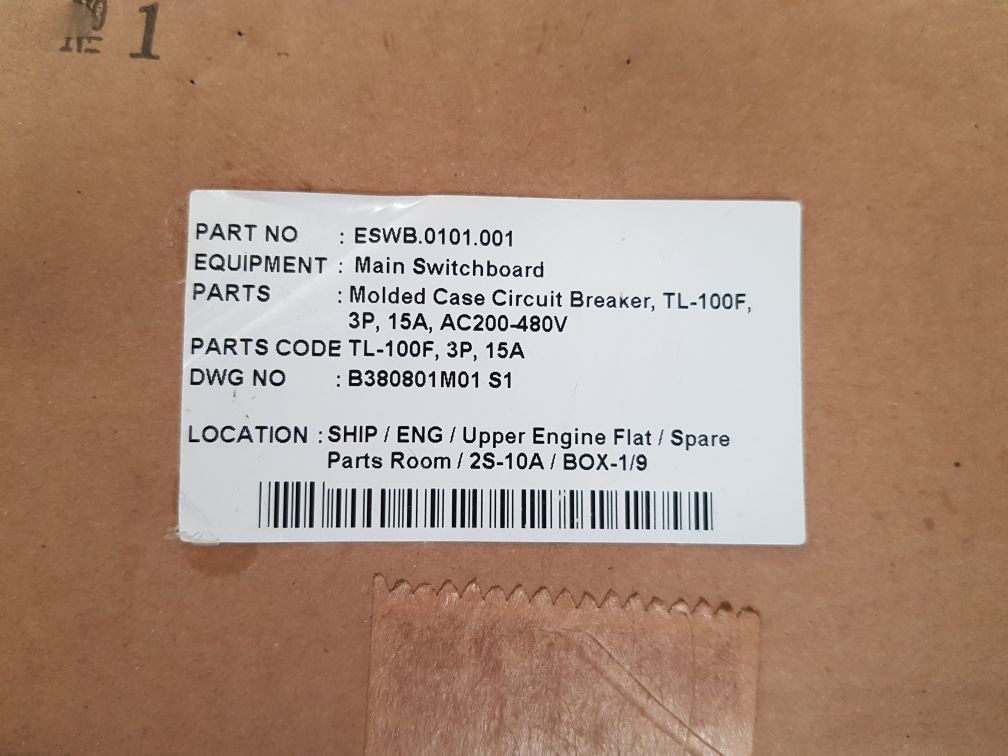 Terasaki tl-100f 3-pole circuit breaker 15a
