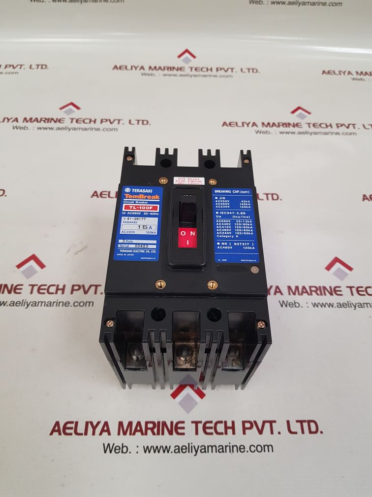 Terasaki tl-100f 3-pole circuit breaker 15a
