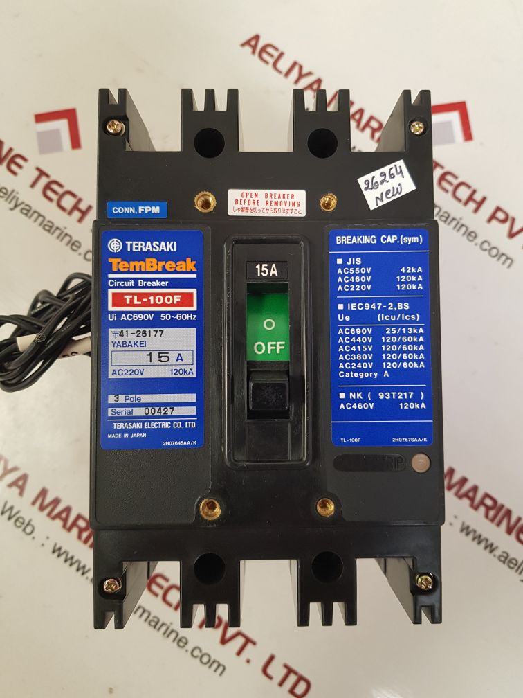 Terasaki tl-100f 3-pole circuit breaker 
