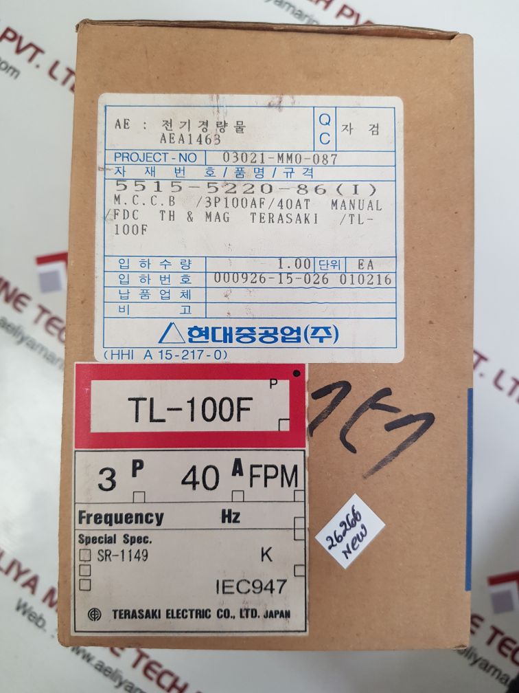 Terasaki tl-100f 3-pole circuit breaker 40a 
