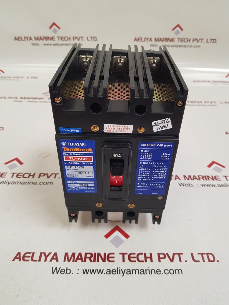 Terasaki tl-100f 3-pole circuit breaker 40a 
