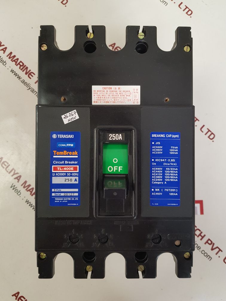 Terasaki tl-400e 3-pole circuit breaker 