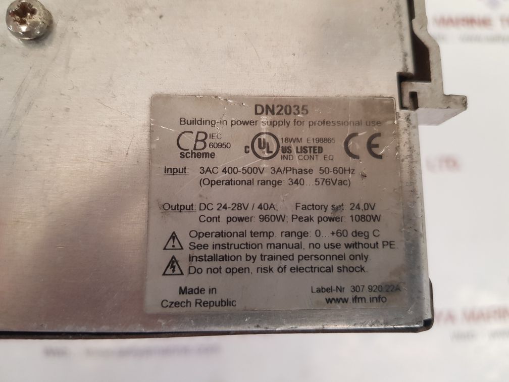 Ifm dn 2035 power supply