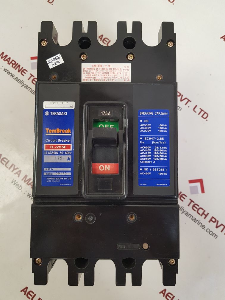 Terasaki tl-225f 3-pole circuit breaker 175a 

