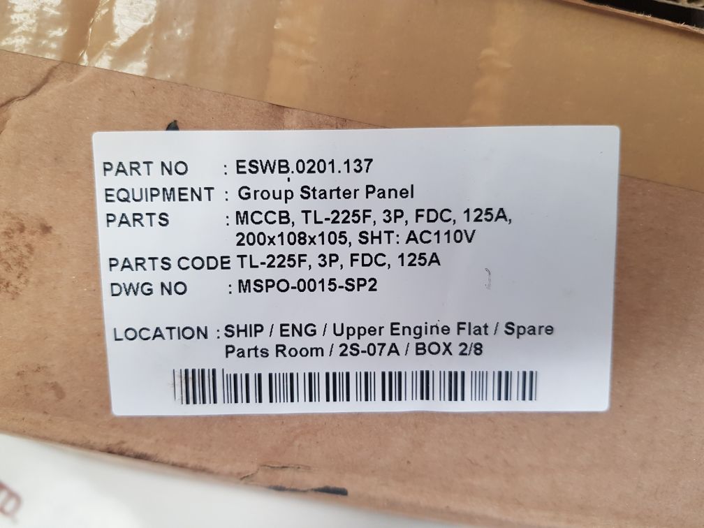 Terasaki tl-225f 3-pole circuit breaker 125a
