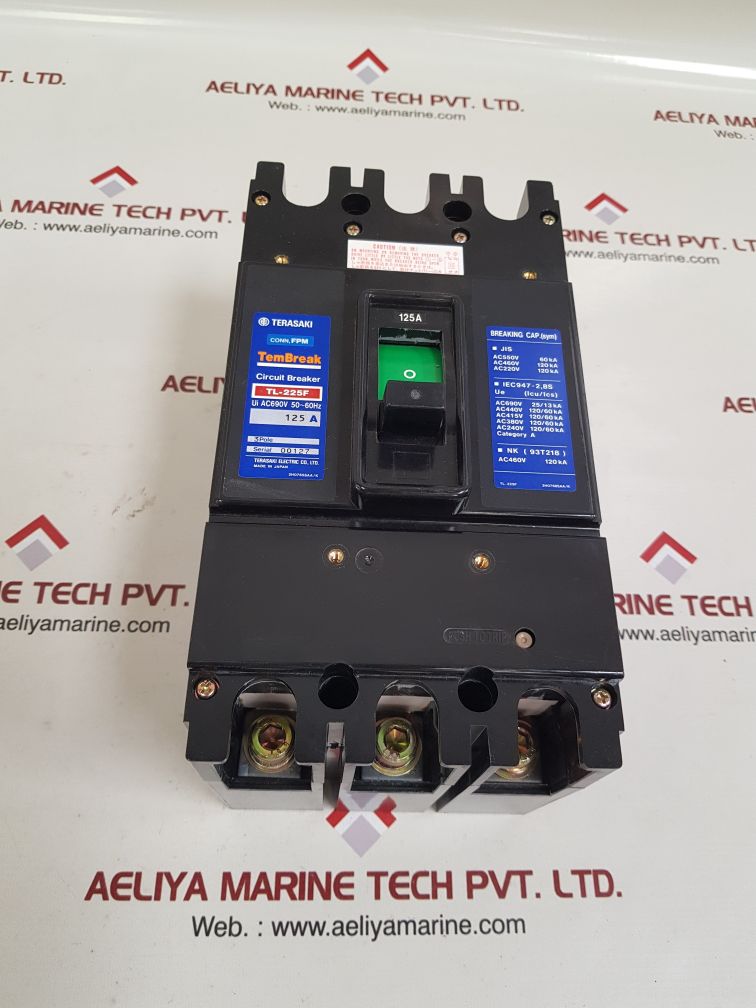 Terasaki tl-225f 3-pole circuit breaker 125a
