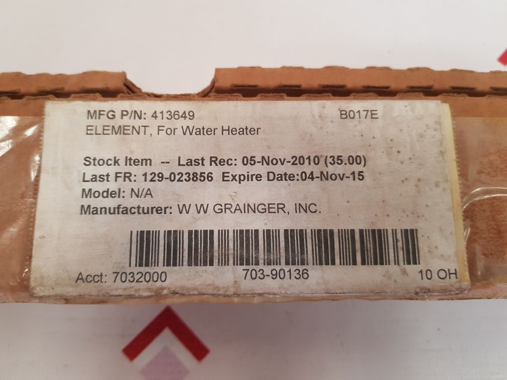 W w grainger sg-2603 water heating element 480v 6000w