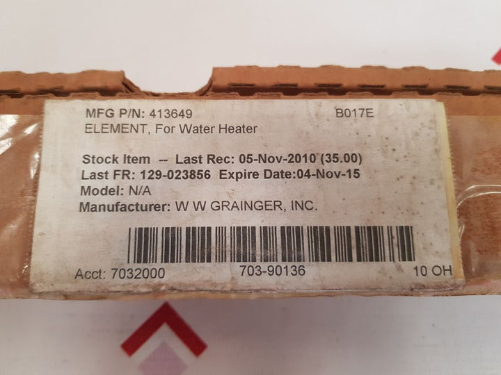 W w grainger sg-2603 water heating element 480v 6000w