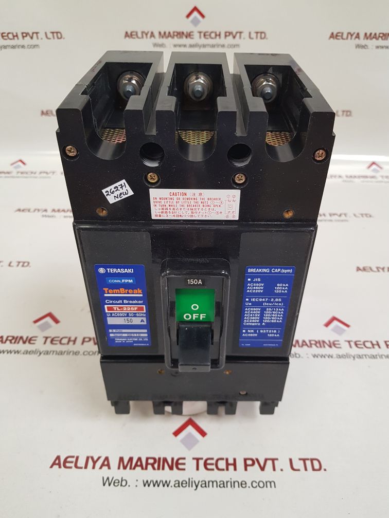 Terasaki tl-225f 3-pole circuit breaker 150a