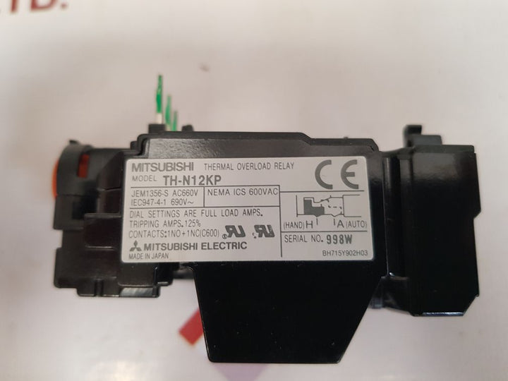 Mitsubishi th-n12kp thermal overload relay