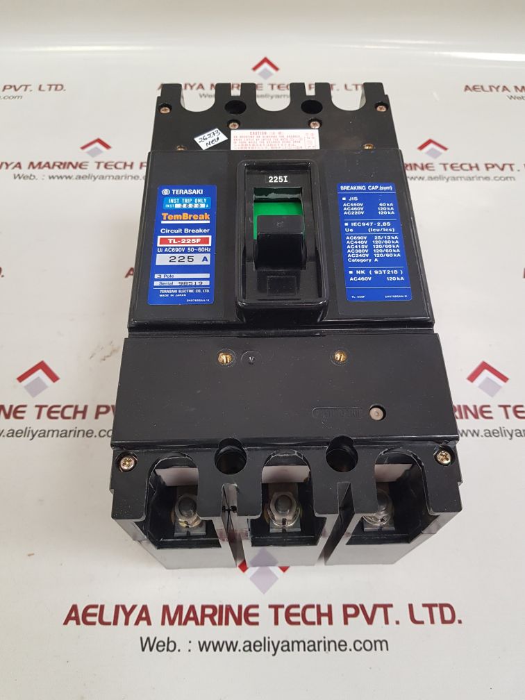 Terasaki tl-225f 3-pole circuit breaker 225a