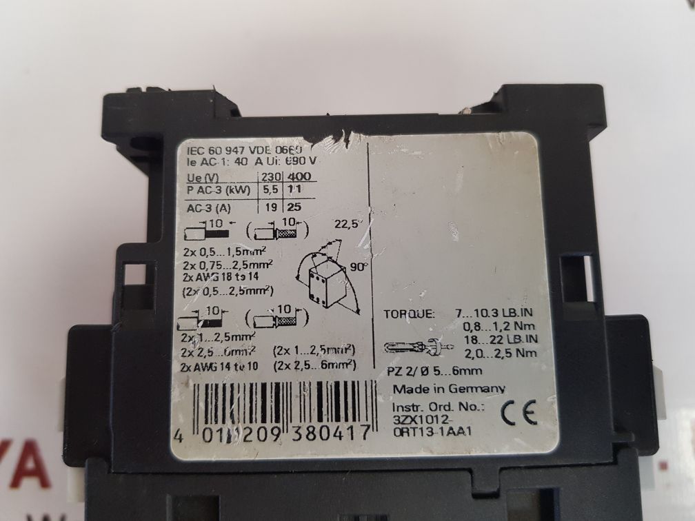 Siemens 3rt1526-1a..0 contactor 