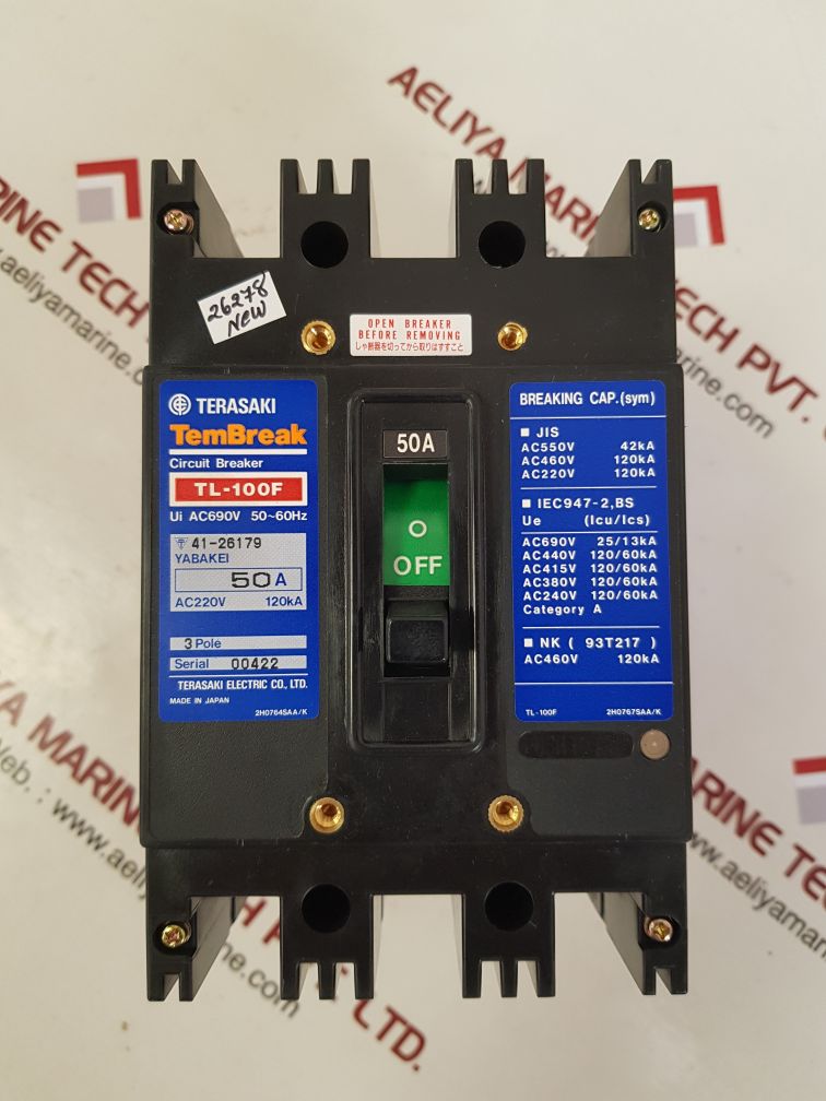 Terasaki tl-100f tembreak circuit breaker 50a