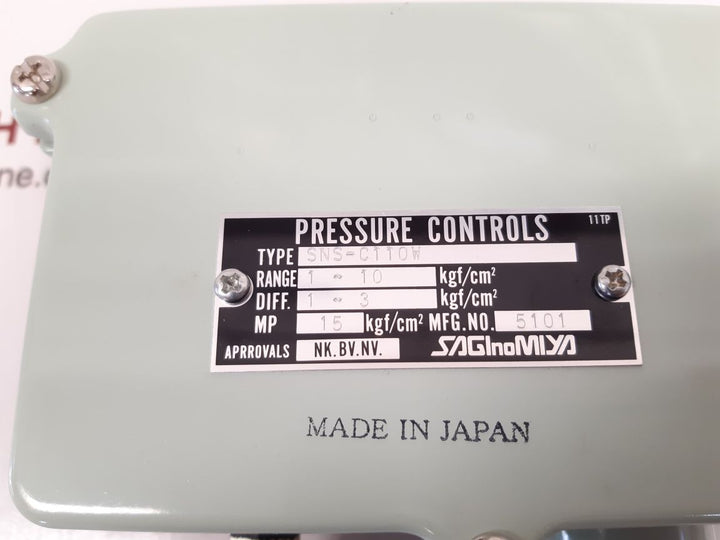 Saginomiya sns-c110w pressure controls switch 1~10 kgf/cm2
