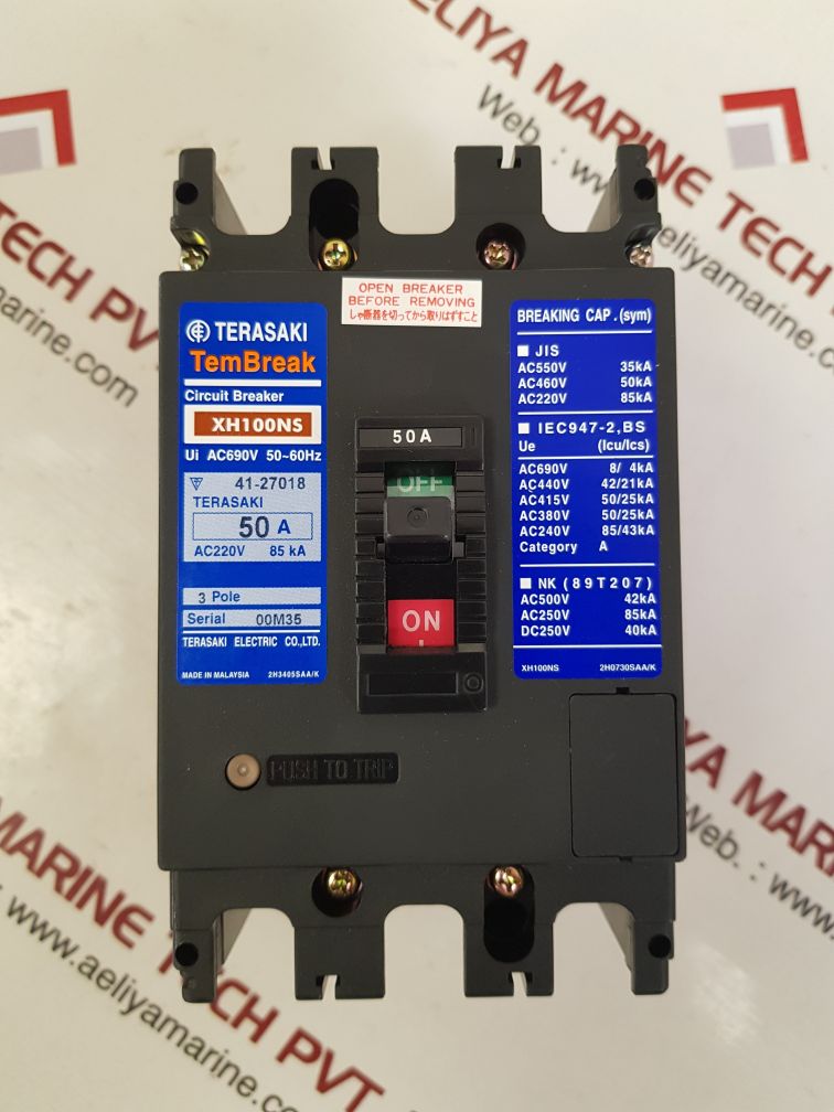Terasaki xh100ns tembreak circuit breaker 50a